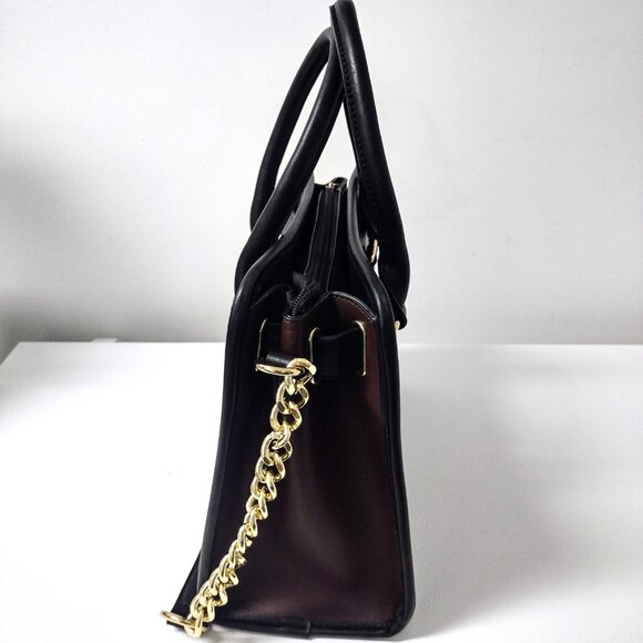 Dasein Satchel Handbag w/Shoulder Straps and Padlock (Brown/Green/Black) - Picture 8 of 10